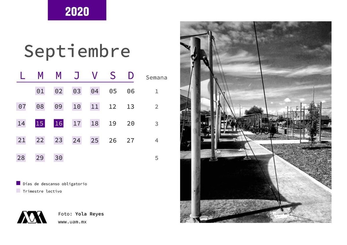 lauammx's tweet photo. 📆 Te compartimos el #CalendarioUAM del mes de septiembre #SoyUAM #QuédateEnCasa #ConLaCasaAbiertaAlTiempo https://t.co/lKlsuyPjaA