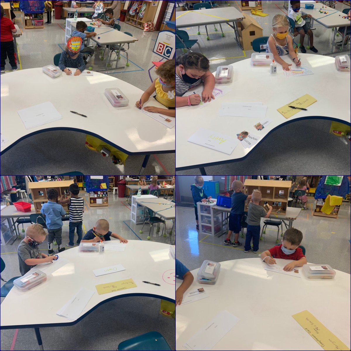 Today, after reading “A Visitor for Bear”, we made compliment cards for our friends. When you say nice things to someone, it makes both of your hearts happier! #teachthewholechild #socialemotionalskills #buildingfriendships #writinginprek <a href="/eaglevilleath/">Eagleville Eagles</a>