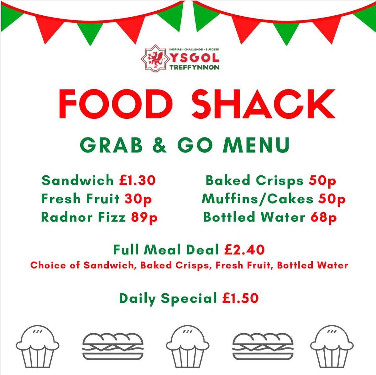 Today we opened 'The Food Shack'.  It was a hit with Students!

Mrs Gudger served lunches outside where Students can sit and eat on the new picnic benches.  

The new covered seating space will allow Students to go outside and eat even if it is raining.

<a href="/NEWyddCatering/">NEWydd Catering & Cleaning</a>