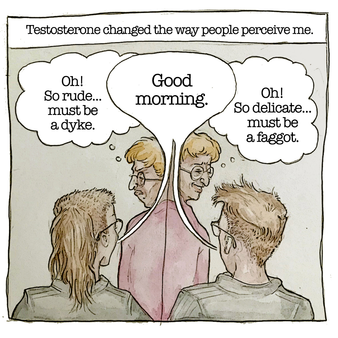 monstrans's tweet photo. #Testosterone changed the way people percieve me

#comics #LGBTQIAofTwitter #transartist https://t.co/O8AvfaqEnj