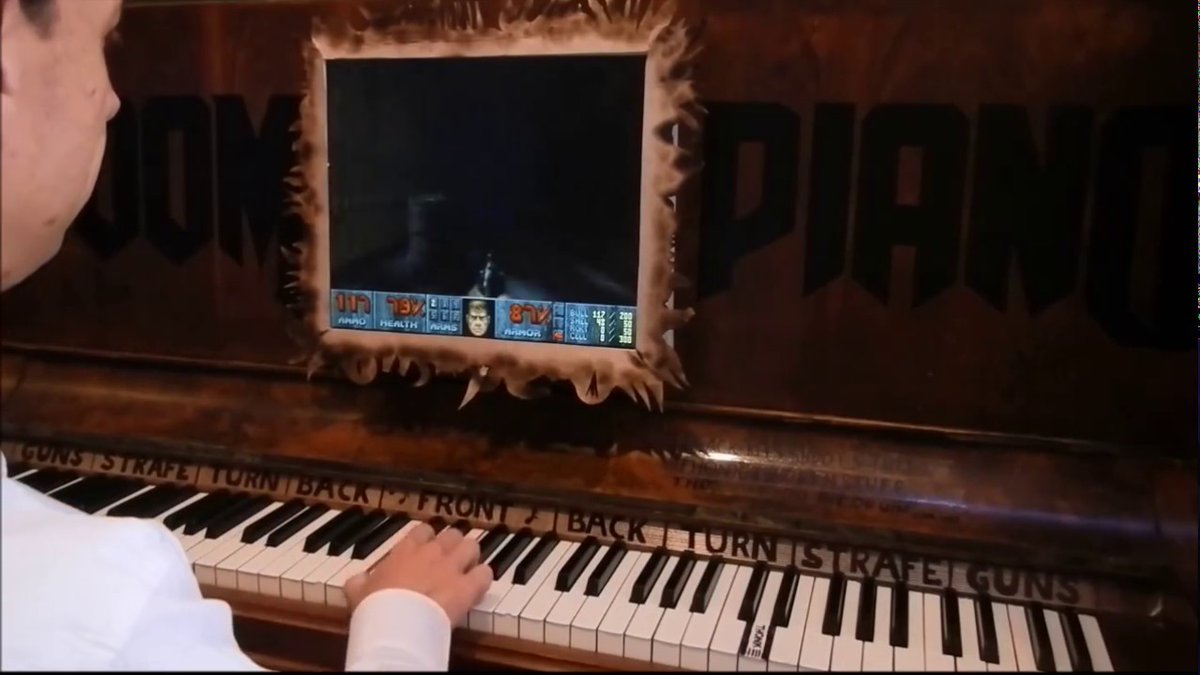 CanItRunDoom's tweet photo. You can play doom on an old time piano  
Source: old-timehttps://www.youtube.com/watch?v=sJu997jwBcA https://t.co/Dd9DWKiRWk