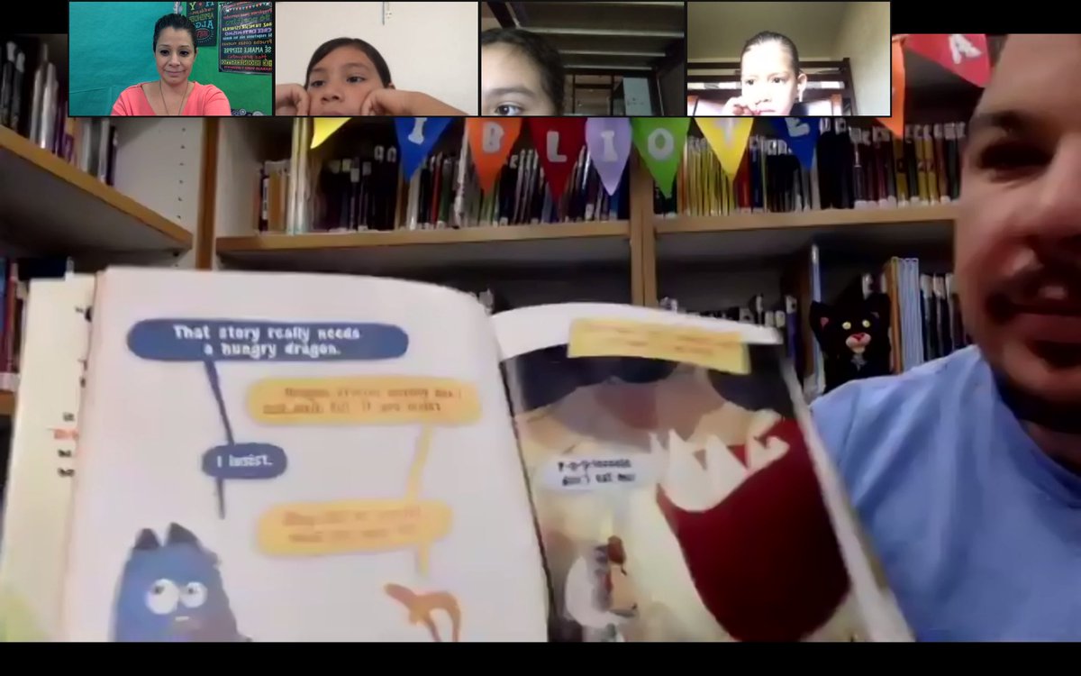 Library story time with <a href="/mrmacario/">Italo Ryan Macario</a>. Glad to have some normalcy during distance learning. <a href="/scamathew/">SCA Mathew</a> #ososbilingües
