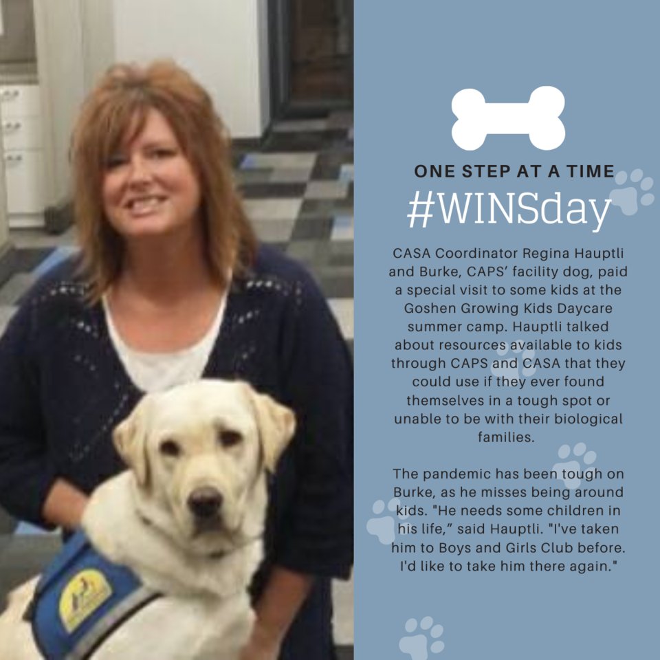 For more information on our CASA program, to apply to be a volunteer CASA, or to donate to the CASA program, visit capselkhart.org/casa.

#CASAElkhart #CAPSElkhart #PreventChildAbuse #StrongFamilies