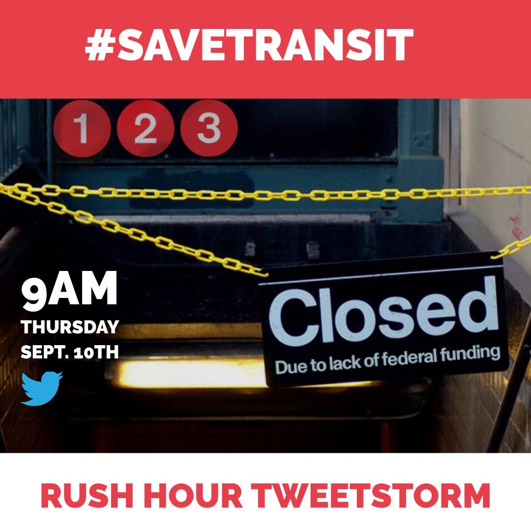 NOW! Millions of essential working-class public transit riders can’t get back on their feet if Congress doesn’t work together to #savetransit!