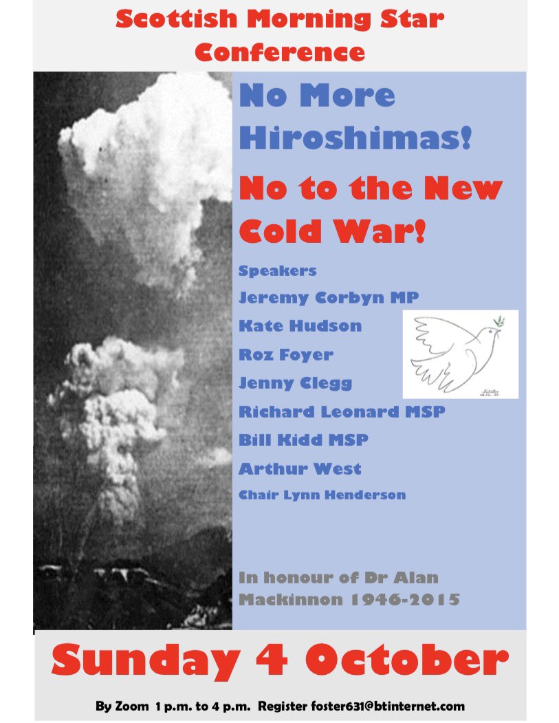 Event from <a href="/M_Star_Online/">Morning Star</a> sadly no invite to <a href="/scotgp/">Scottish Greens</a>, but an interesting line up including <a href="/stuc/">stuc</a> <a href="/RozFoyer/">Roz Foyer</a> &amp; <a href="/ScottishCND/">Scottish CND</a> @Arthurwest7West 💚☮️#NoToNATO #NaeNukes