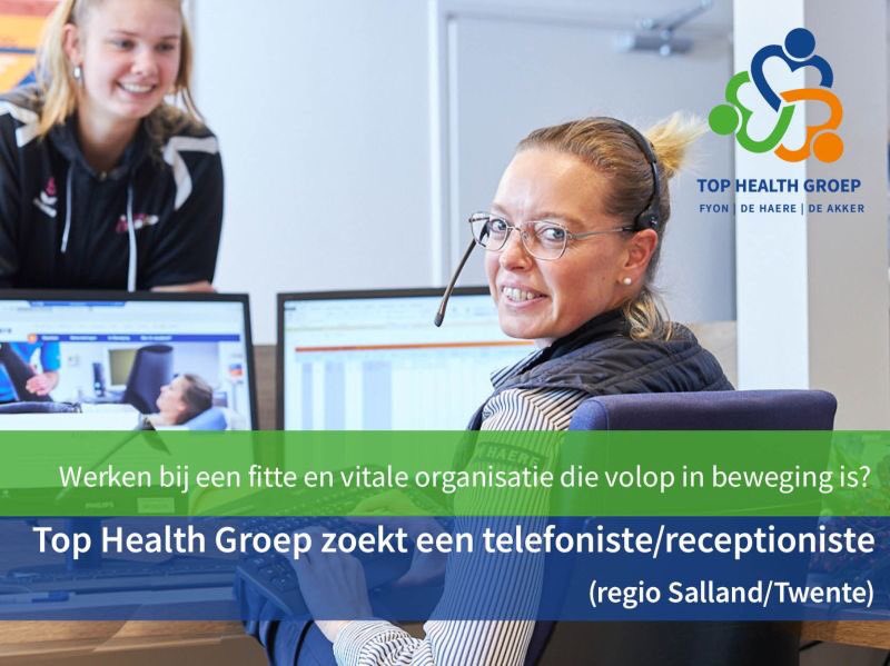 dehaere's tweet image. Vacature Telefoniste/receptioniste THG
Werken bij een fitte en vitale organisatie die volop in beweging is? Top Health Groep zoekt een telefoniste/receptioniste voor ca. 24 uur per week – regio Salland/Twente. de-haere.nl/vacatures/vaca…