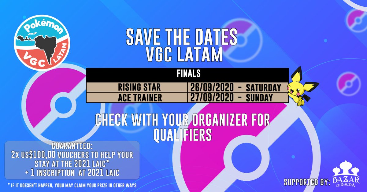 Kyri_Pokeflute's tweet photo. Hey guys, this is the last month to get qualified at the @PokemonVGCLatAm circuit! Let's see who will get those 100 dollars vouchers 👀
If you're from Latam, get in touch with your local organizer!
Tournaments: https://t.co/j3AogY2hps
Discord: https://t.co/9Jrr1tSpfO https://t.co/5mxzkhcx2R