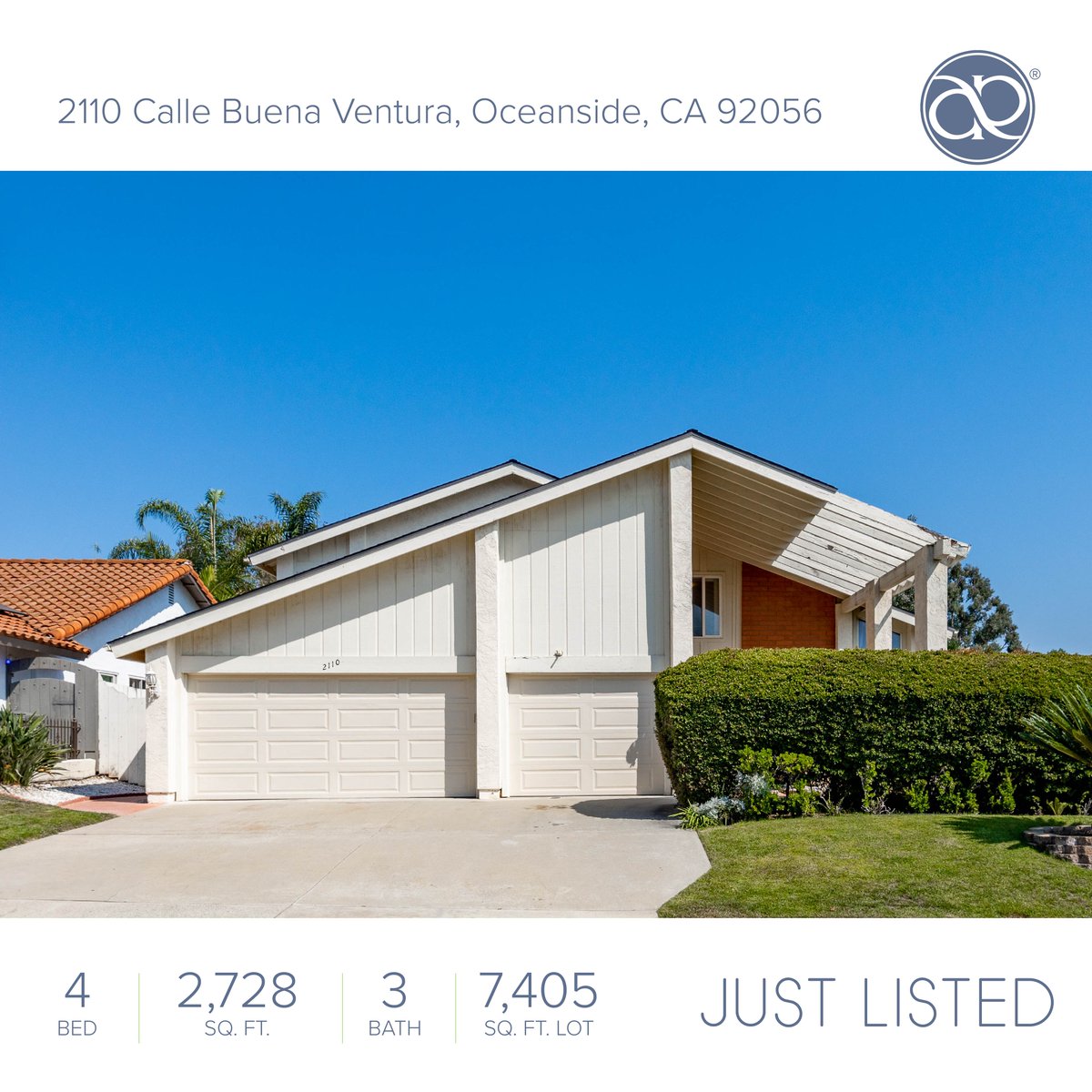 justintye's tweet photo. JUST LISTED
2110 Calle Buena Ventura, Oceanside, CA 92056
$753,900 | 4 bed | 3 bath | 2,728 sq.ft. | 7,405 sq.ft.
Contact Zandra Ulloa at 619-913-2703 or email ZandraU@ActiveRealty.com #oceanside #ActiveRealty #Actvre #RealEstate #DRE01850884 https://t.co/919aDHECYR
