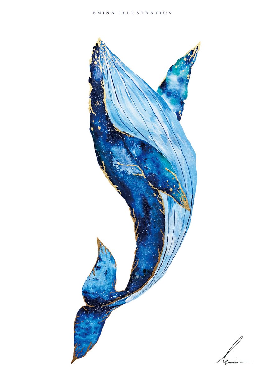 Emi Webber エミウェバー クジラ やっぱり青色が一番落ち着く Whale アクリル絵の具 T Co Tpxpctw2mr Twitter