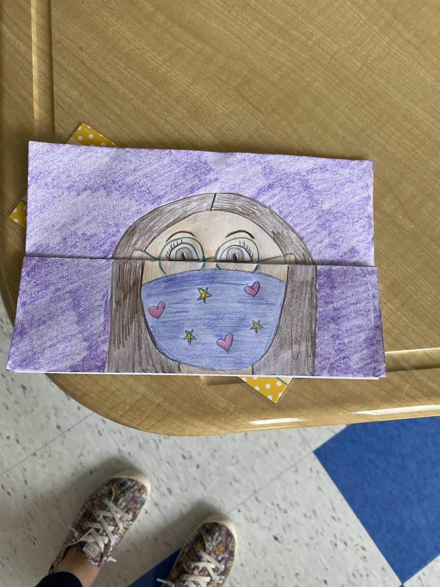 MrsDallasOCSB's tweet photo. Today we read the book Be You! and discussed what makes us unique. Then we drew self-portraits revealing our qualities behind our masks! #SEL #OCSB @PrincePeaceOCSB https://t.co/MDdJrh2xhC