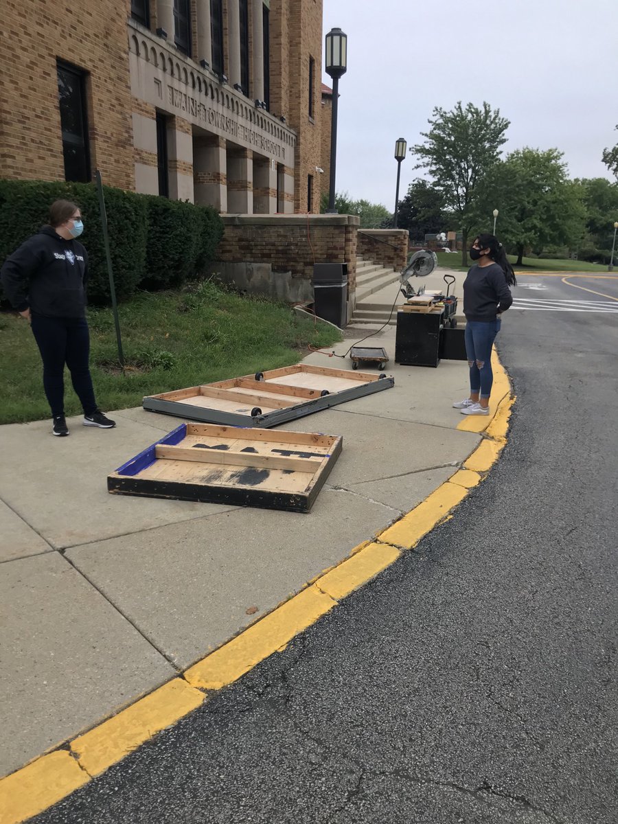 When stage crew moves outside! Looking forward to the fall play. ⁦<a href="/Maine_East/">Maine East HS</a>⁩