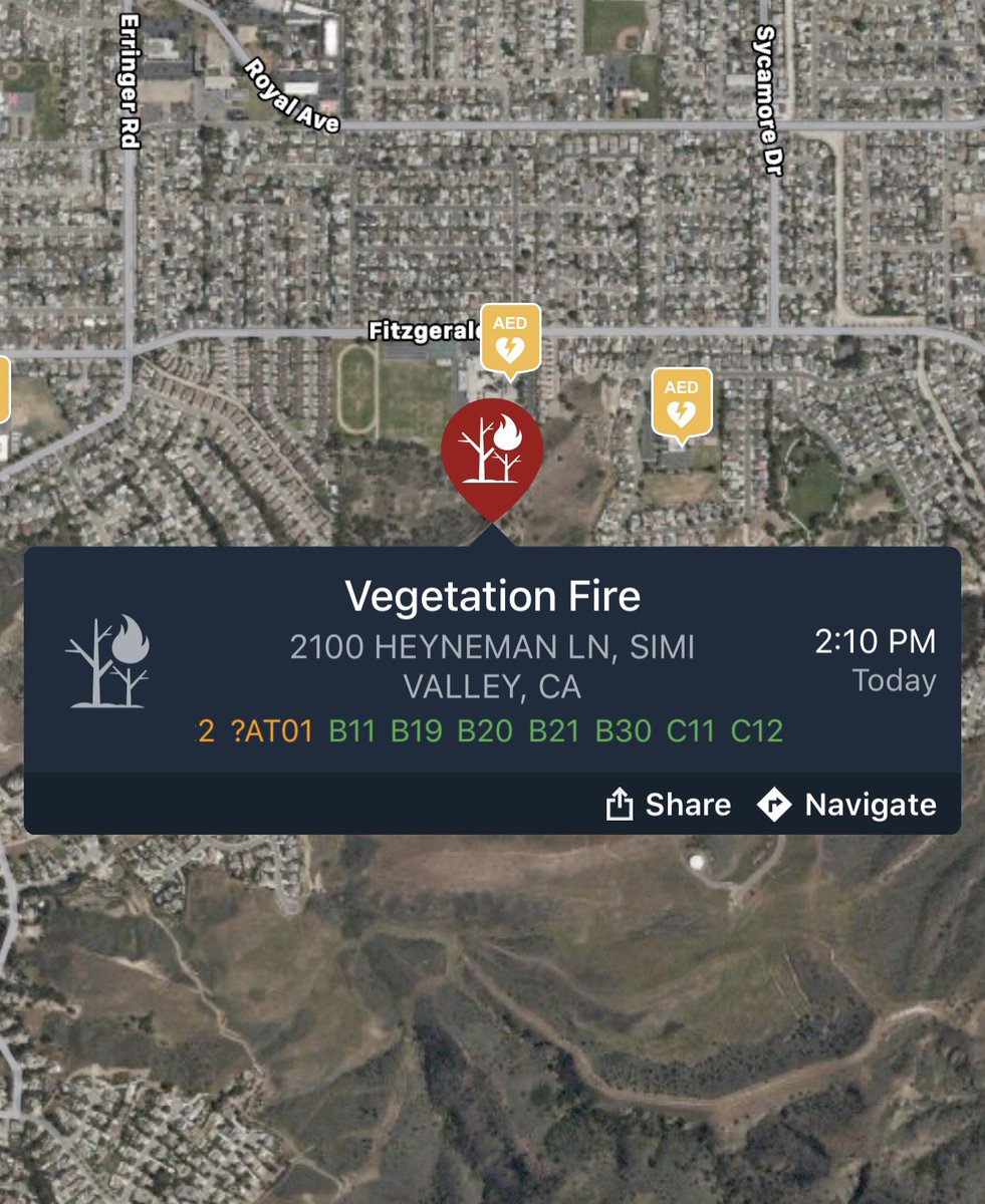 VCFD_PIO's tweet photo. #CovingtonFire; FF’s are responding to a reported brush fire in Simi Valley. On-scene report is 5 acres in moderate fuels. @VCFD @SimiValleyPD #vcfd https://t.co/0jjwrqEd9I