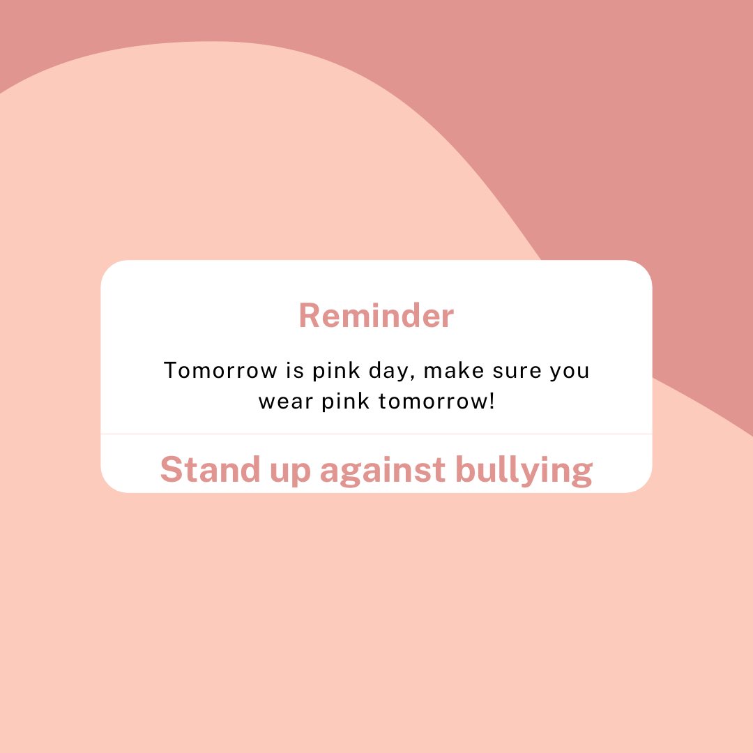 CouncilMillwood's tweet photo. Make sure to wear pink tomorrow to stand up to bullying! Please help us spread the word :) https://t.co/1bLIjvDkZp