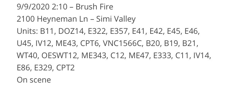 805NewsRelay's tweet photo. #SIMIVALLEY #CovingtonFire - Firefighters are en route and on scene of a brush fire in the area of the 2100 block of Heyneman Lane. The fire is reported to be approximately 5 acres in size.

(Per Radio Traffic)

Screenshot from https://t.co/XoVpY2fdmB https://t.co/HsTvSeEEYb