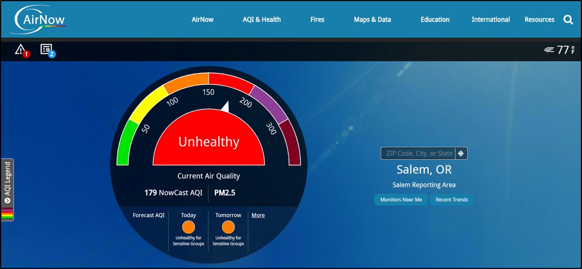 -Go to the national AirNow web page ( http://www.airnow.gov&nbsp;) & input yr zip code for  #airquality in yr region.-Visit  @EPA's resource page ( https://go.usa.gov/xGBPn&nbsp;) for info on how to reduce yr exposure to smoke.(Cont.)
