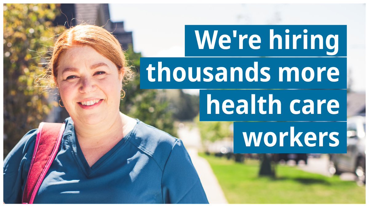 BCGovNews's tweet photo. Looking for a new career? BC is hiring thousands more health care workers. Get free on-the-job training to become a registered health care assistant: https://t.co/SsFrK7aUAi https://t.co/RCs2y7tiWp