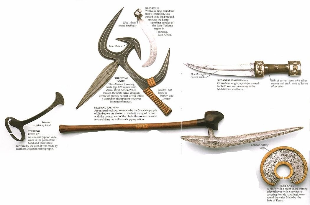 The design for the other 3 is not particularly African however Pogg is seen wielding specifically African weapons, notably the Egyptian khopesh like Apocalypse as well as what seems to be an African battle axe, even if the design is similar to that of a throwing knife