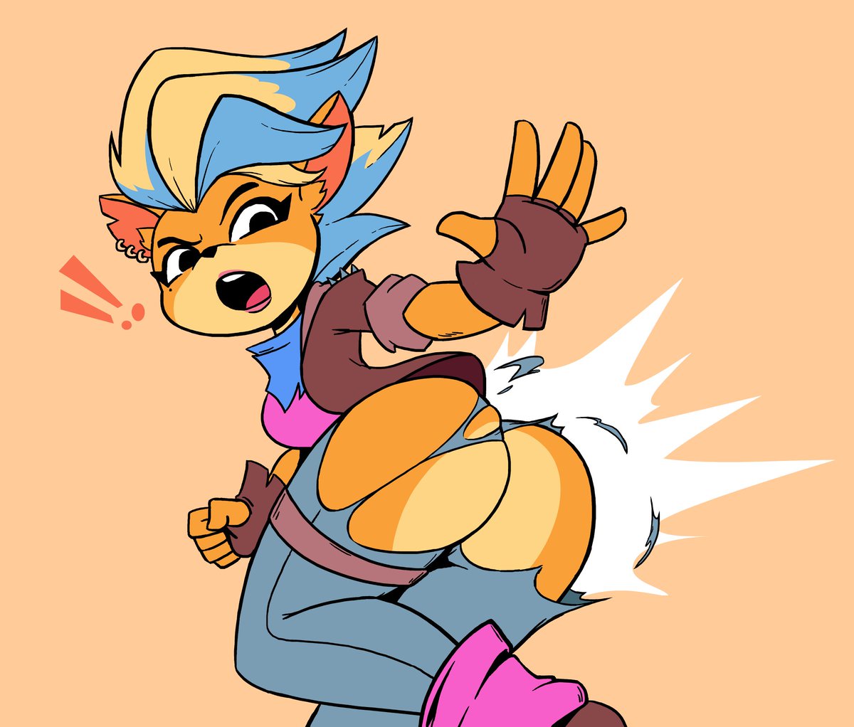 Tawna from Crash 4 
Those pants couldn't hold it for much longer :3