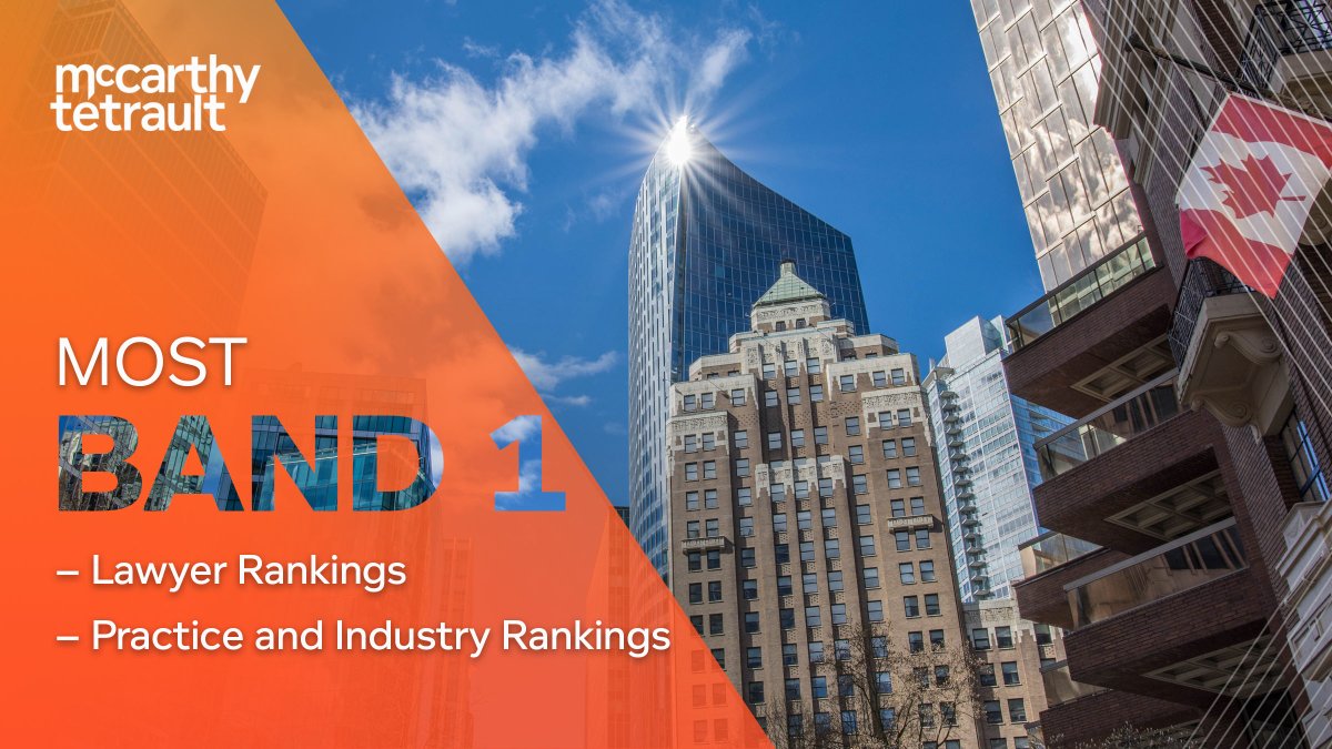 McCarthy Tétrault (@mccarthy_ca) on Twitter photo McCarthy Tétrault received more Band 1 lawyer rankings than any firm in <a href="/ChambersGuides/">Chambers and Partners</a> Canada. The firm also received the most Band 1 practice/industry rankings and most rankings overall. We thank our clients for their continued trust in our expertise. bit.ly/33b5n6g McCarthy Tétrault received more Band 1 lawyer rankings than any firm in <a href="/ChambersGuides/">Chambers and Partners</a> Canada. The firm also received the most Band 1 practice/industry rankings and most rankings overall. We thank our clients for their continued trust in our expertise. bit.ly/33b5n6g