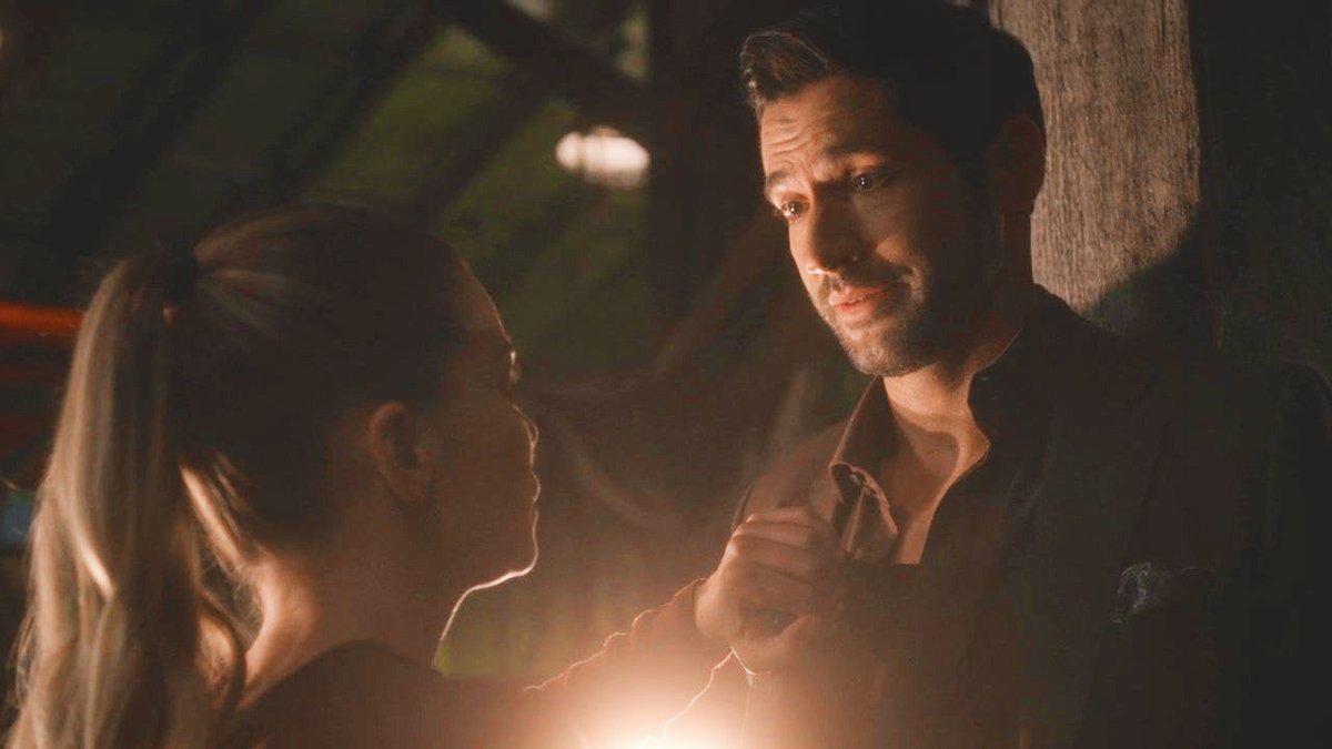deckerstarbest's tweet photo. - If I pushed this into your chest it would kill you? Because I'm close to you? 
- Yes.
- But you jumped in front of it anyway.
- Yes. And I would do it again. and again. Don't you know that, Detective? #lucifer https://t.co/Dk0WkhQyFI
