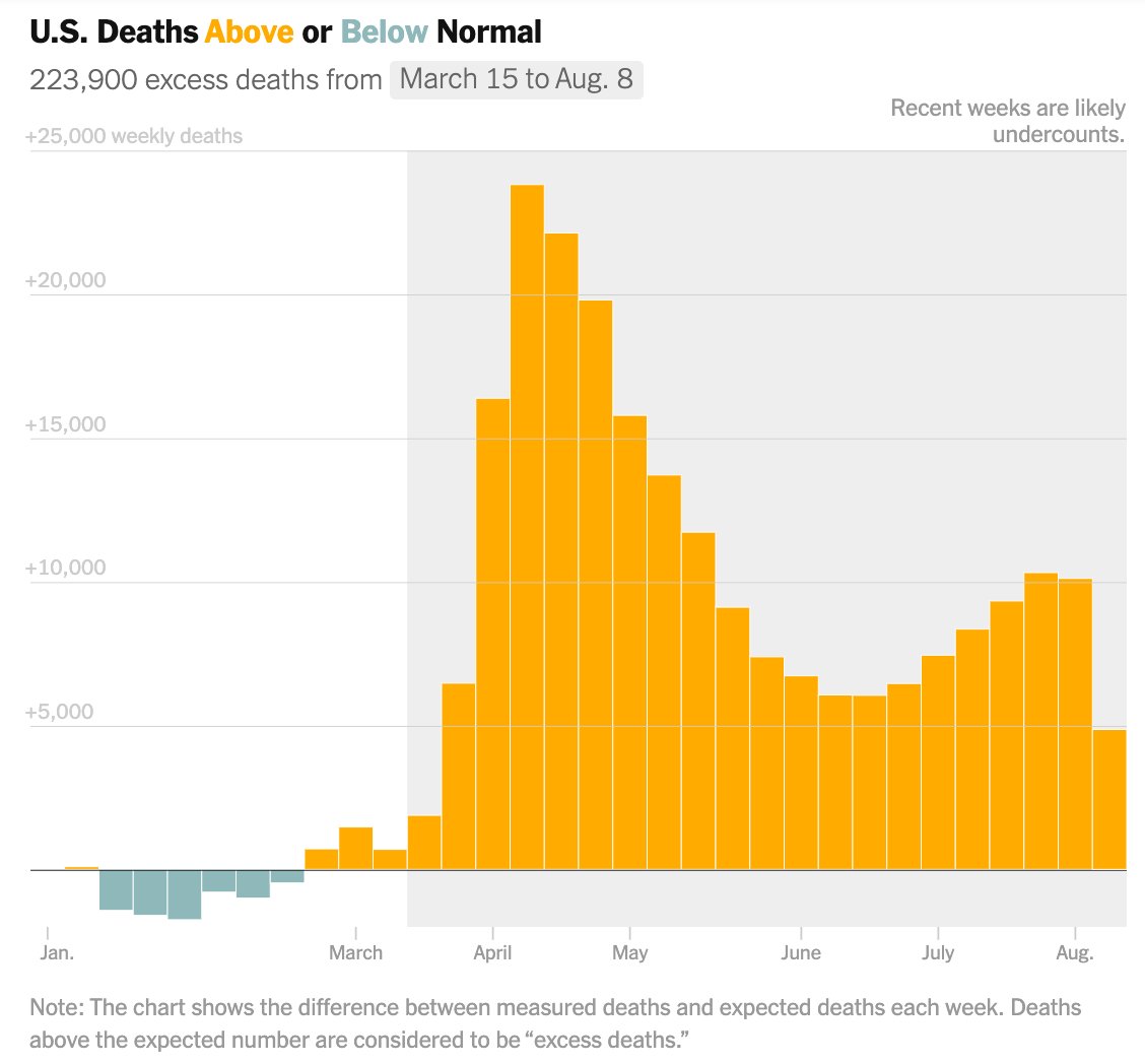 sangerkatz's tweet photo. 223k more Americans have died since mid-March than would in a normal year. https://t.co/el2F4irjhD @DeniseDSLu @jshkatz https://t.co/7EYOBwUpZl