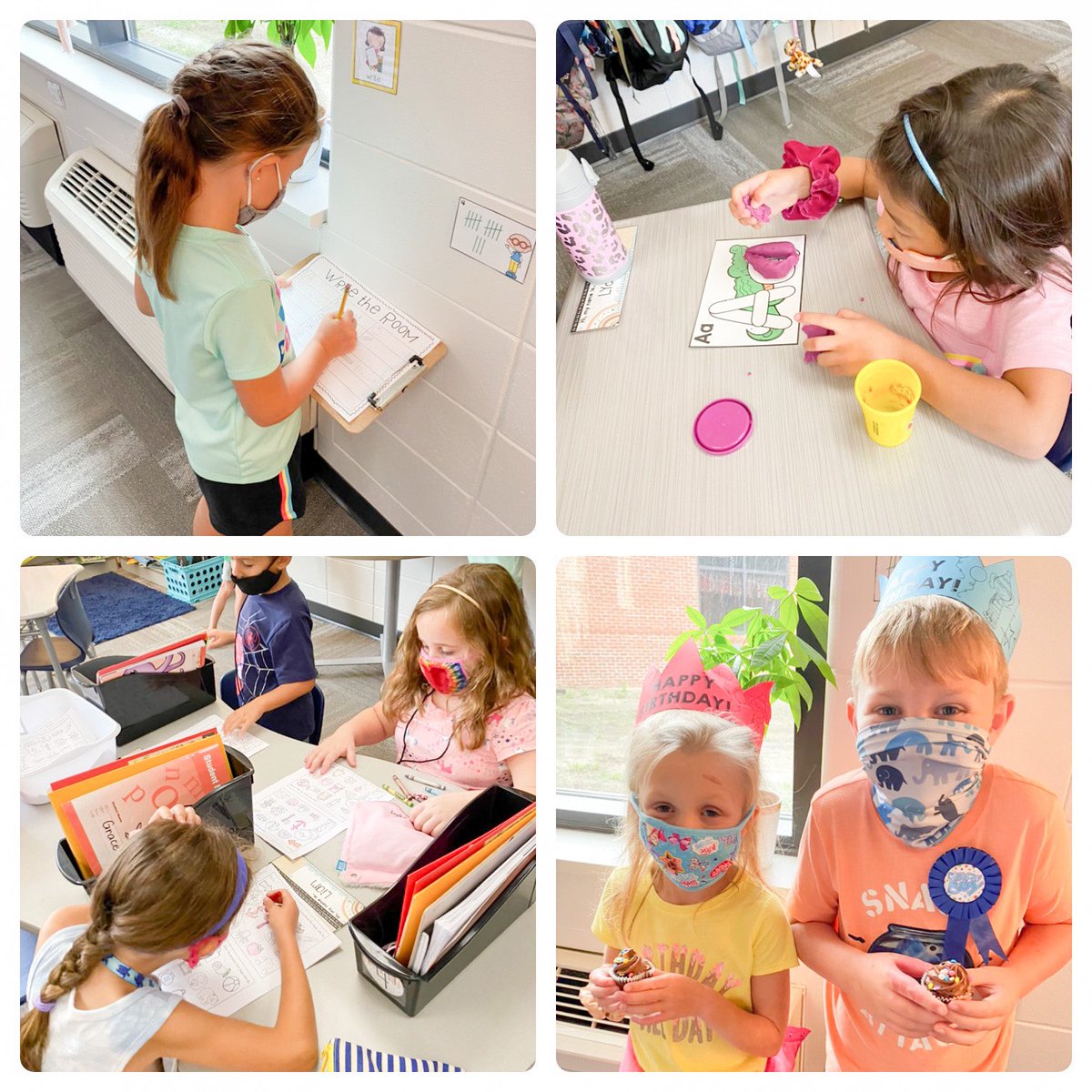 mrsamock's tweet photo. It was a GREAT day in first grade! We had our first day of reading groups and we celebrated TWO birthdays!📚🥳 #fmeistheplacetobe https://t.co/sz460OydXy
