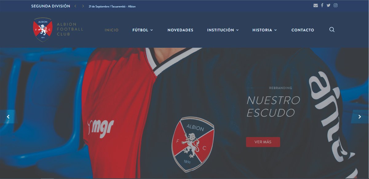 DS20sports's tweet photo. Realizando nuestros relevamientos habituales de RRSS nos encontramos con el Albion Football Club, institución pionera del fútbol uruguayo que hoy milita en la segunda división y nos detuvimos en el ya que realiza un excelente trabajo de imagen y diseño en redes y web. https://t.co/OVYwAIUAku