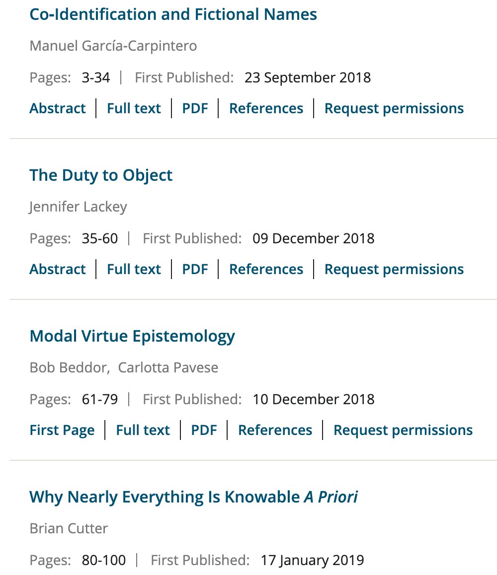 Philosophy and Phenomenological Review  https://onlinelibrary.wiley.com/toc/19331592/current 5/14