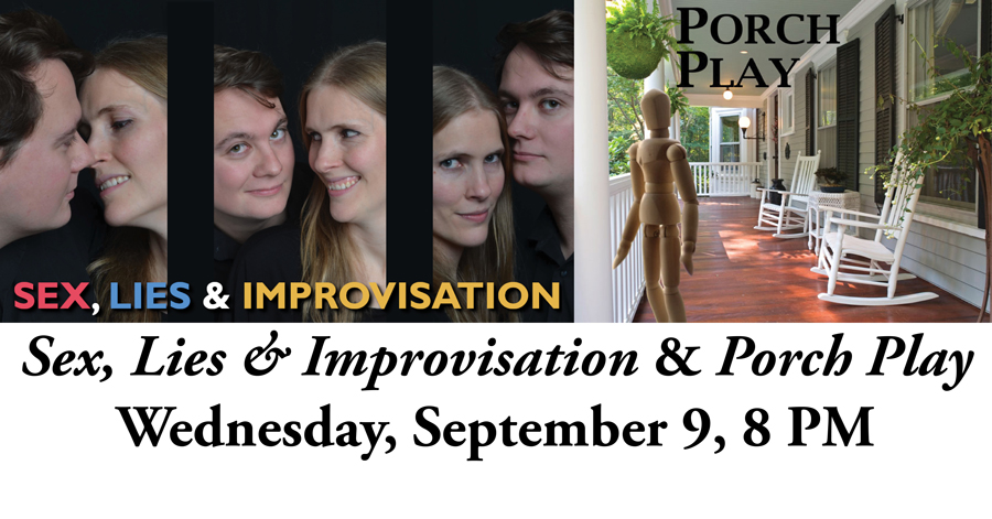 DramaticImprov's tweet photo. The Dramatic Improv Festival shows open tonight!
Join us at 8 PM Central for Sex, Lies &amp; Improvisation and Theatre Momentum: Porch Play

https://t.co/4neCMAlbX2 https://t.co/ckskw7V8T1
