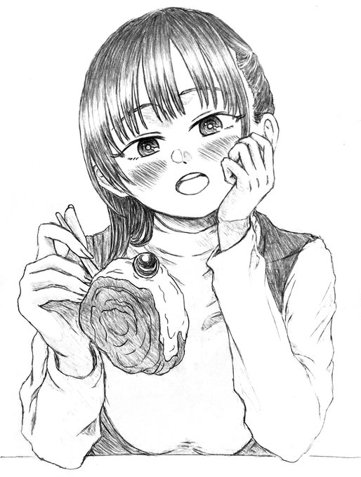 祝いたくなってきたので以前描いたケーキを食べる(食べさせる)山田を修正して上げちゃう。
こんなに素敵なキャラクターが生まれてきてくれたこと出会えたことに感謝?
 #僕ヤバ山田生誕祭 