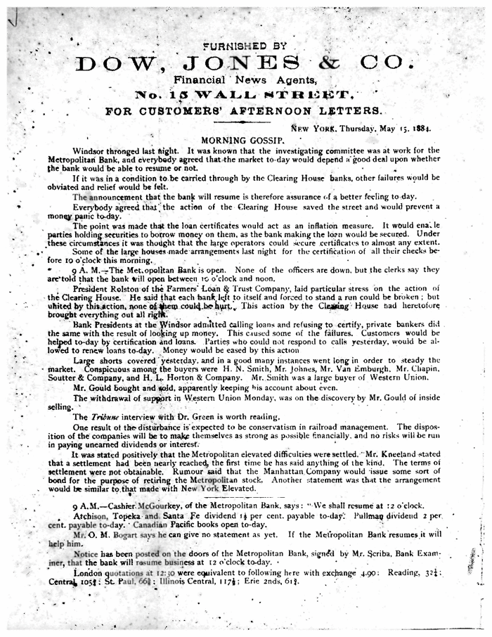 5/ From their tiny office in a basement, they started publishing news bulletins and hand-delivered them several times throughout the day.Soon they aggregated these into a "newsletter" - the Customers' Afternoon Letter - pretty much the  @MorningBrew of the 1880s!