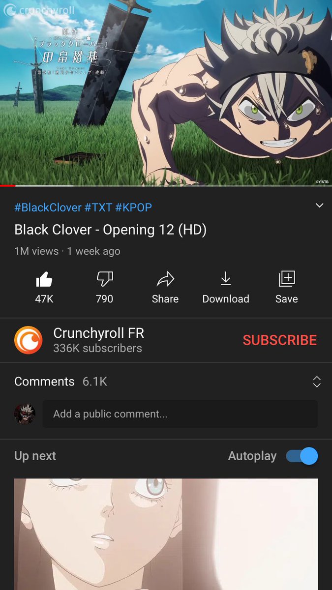 Blackclover ブラッククローバー Opening 12 Has Already Hit 1 Million Views On Youtube Blackclover xtxt Tomorrow X Togehter