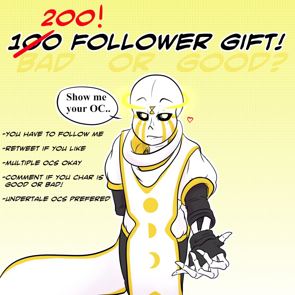 oh gosh, i didn't expect 200 Follower that quick! Thank you so much for all the support, comments, retweets and fanarts! I love you all! 
i wanted to draw something for you!
post you OC reference down in the comments and tell me if your OC is a good person or more like a villain?