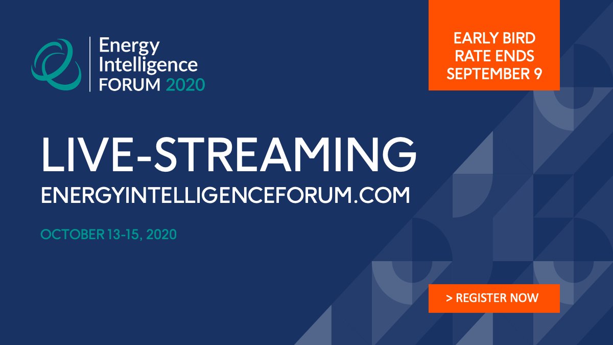 energyintel's tweet image. The @EI_Forum early bird registration ends today, but there's still time to save 25% on your ticket &amp;gt;&amp;gt; energyintelligenceforum.com/2020/register-…
#EnergyIntelligence #EIForum
