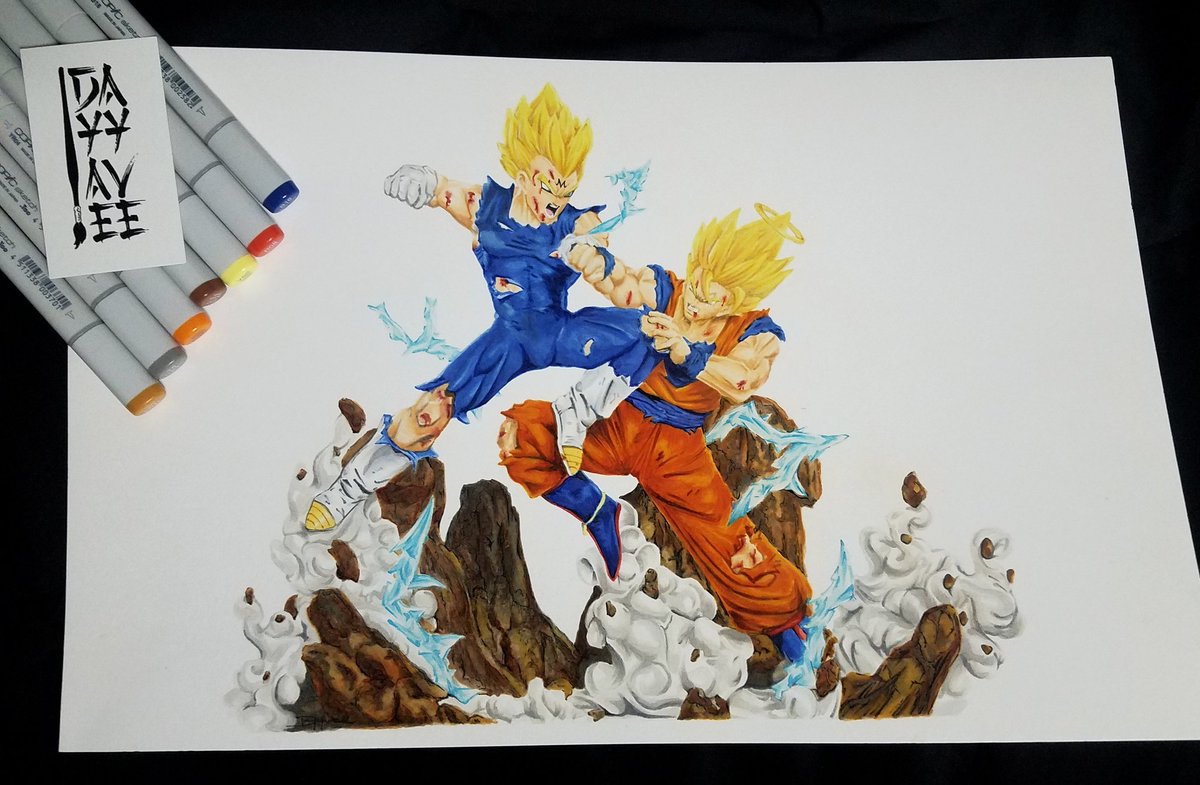 dayyavee's tweet photo. "Boys will be boys" 😏
I envy guys for being able to throw down with each other and then hang out like nothing happened the next day. 😅
.
.
#dayyavee #dragonballz #vegeta #goku #ink #draw #anime #animeart #otaku #noanimenolife #kawaii #fanart #animeart #copicmarker #copicsketch https://t.co/Zln6AT8L6Q