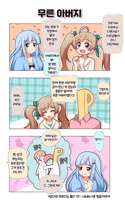 밀리시타만화 : 무른 아버지

#아이돌마스터 #밀리시타 #시라이시츠무기 #하코자키세리카 