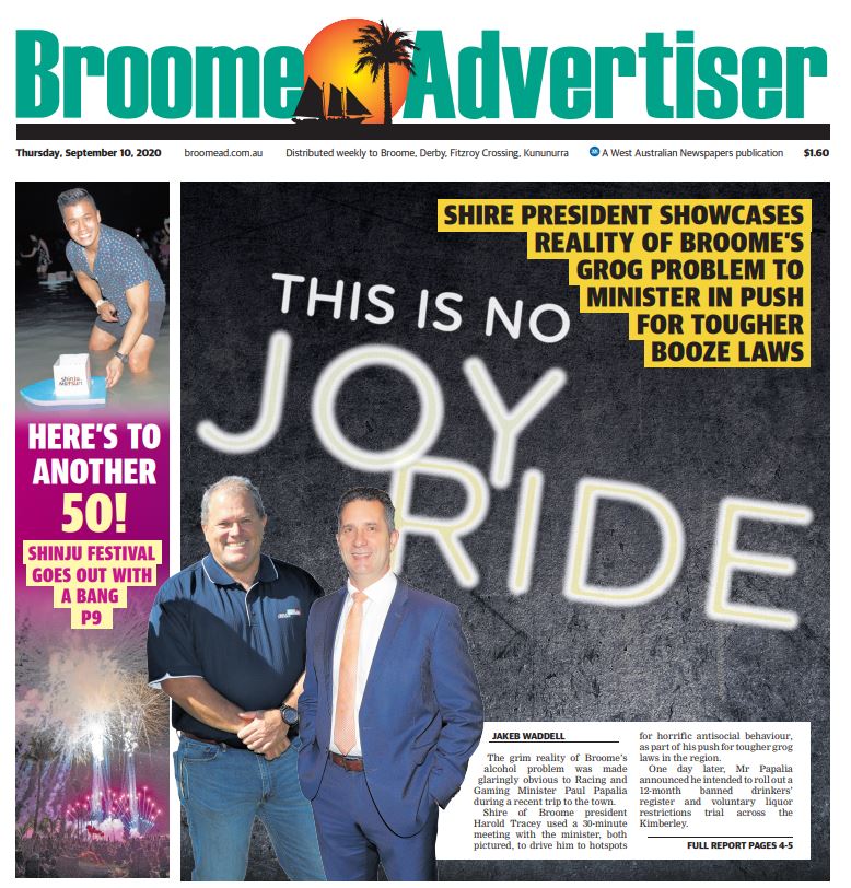 A tour around town to showcase the reality of Broome's grog problem, a special visit by footy stars past and present and a who's who of WA food get amongst the Shinju Matsuri festivities. 

All that and more inside this week's Broome Advertiser, out now! 📰