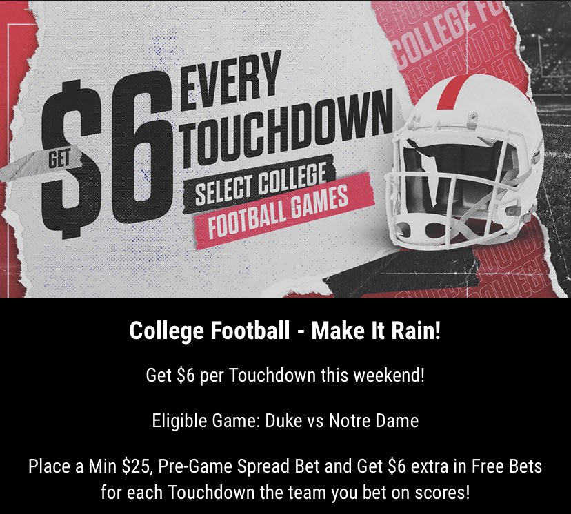 PrestoPromos's tweet photo. It’s too easy.  $25 on Notre Dam. Let’s ride🚕

🟢PointsBet https://t.co/4nJKiqJzpd