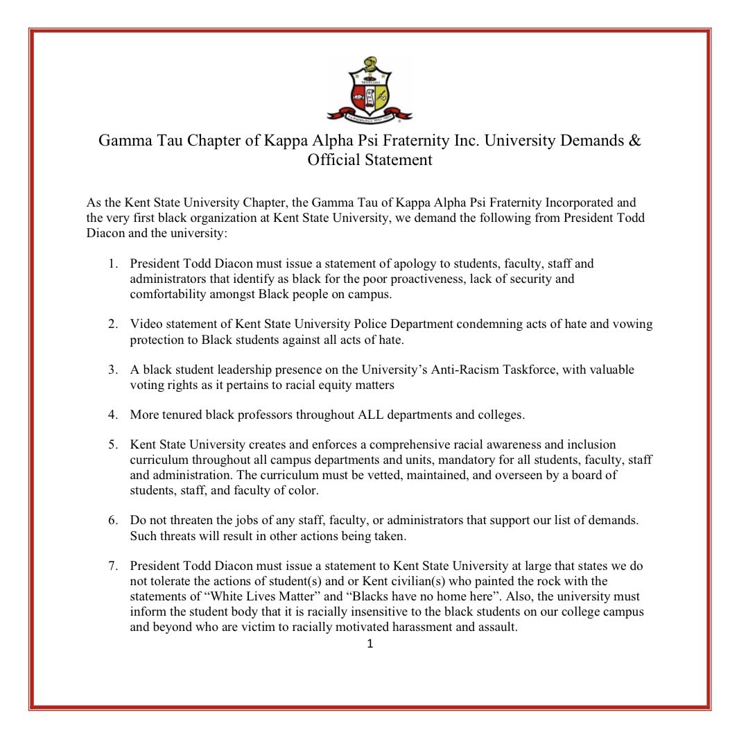 GTNUPEs_'s tweet photo. An opportunity for change is present. We hope that Kent State University President Todd Diacon and @KentState meet our demands. https://t.co/uPVxNzeO7p