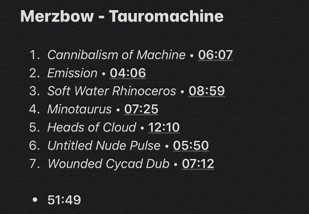 17/107: TauromachineI don’t have much to say about it. Common Merzbow album with a lot of industrial sounds (not just noise). To be honest, after hearing Hybrid Noisebloom, this album is kinda boring. It’s shorter than other Merzbow records in general too (51 min)