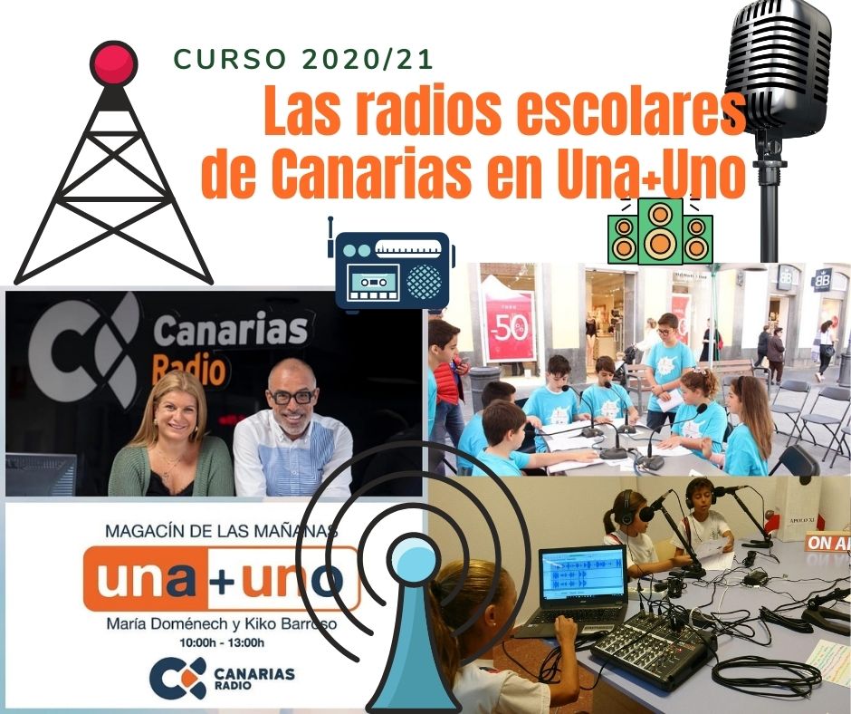EGSCTamaraceite's tweet photo. Esta temporada colaboro con @laautonomica en el programa Una+Uno que está dirigido y presentado por @KBarrosoG y María Doménech y donde las radios escolares 🎙️📻de Canarias @EducacionCan tendrán voz. Así arrancamos: https://t.co/hjCNOWOtXf https://t.co/fAbmHzSEm0