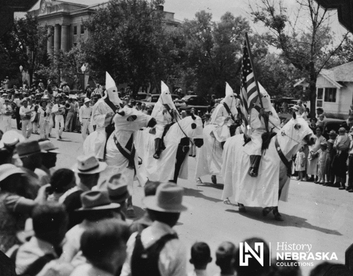 The members of the KKK in Nebraska were having the time of there lives in the 1920s.  https://history.nebraska.gov/blog/flashback-friday-when-nebraskans-celebrated-july-4th-kkk-cross-burning