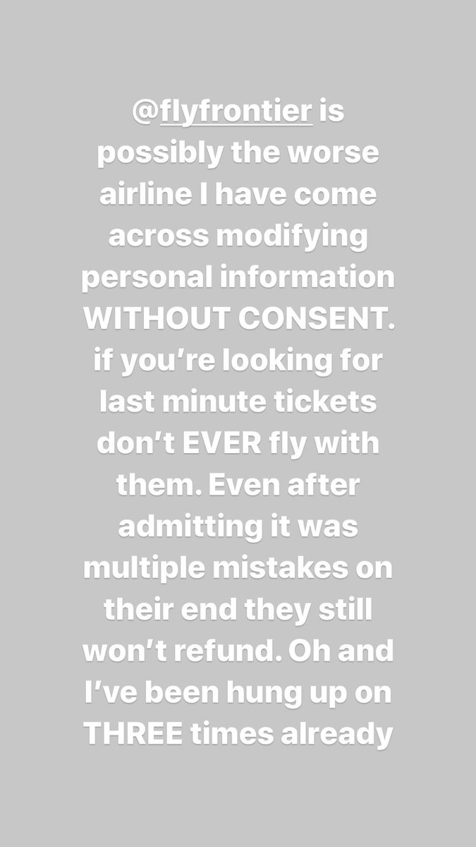 Briyanaann's tweet photo. @FlyFrontier disgusting customer service! https://t.co/kVa74RQnCz