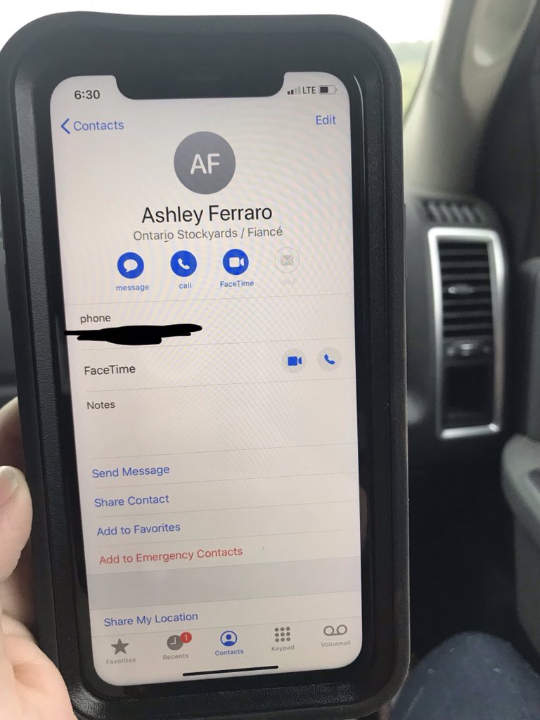 Ab got a new phone and this is how he entered me as a contact 😂 Ontario Stockyards work relationship before all else apparently 😂 thanks <a href="/carrollauctions/">Ab Carroll</a>