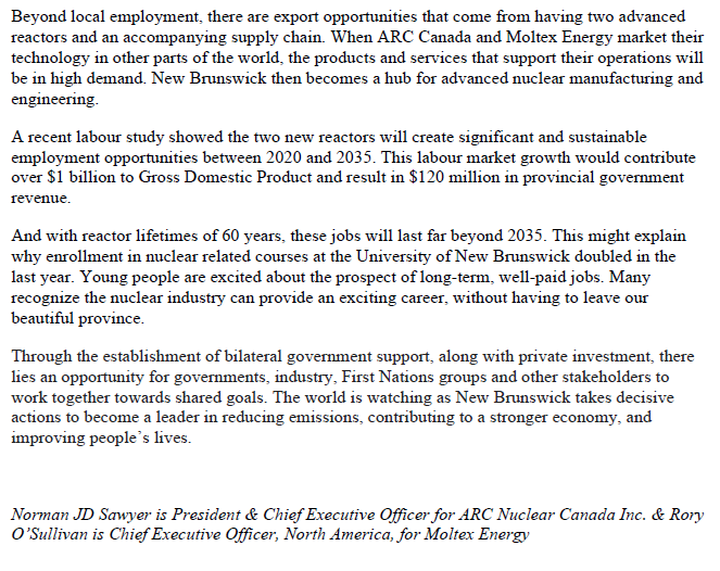 PortCityHorgan's tweet photo. @GreenPartyNB I voted green and replying to this is shouting in the wind, but green is wrong on #nuclear.  #SMR will run on spent #CANDU fuel, creates well-paying public sector jobs and having first of a kind construction gives #NewBrunswick funding from sold reactors #nbpoli #smrroadmap https://t.co/3nO5d0nc5M