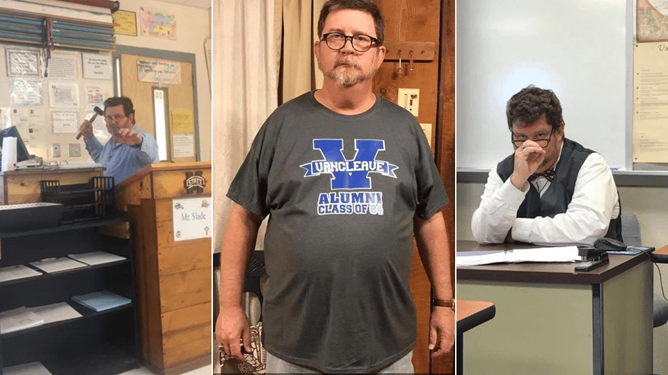 Thomas Slade, a teacher at Vancleave High School in  #Mississippi died from  #COVID19. "I saw him two weeks ago and he looked fine, and now he’s gone. It was a shock. I just sat in my room the rest of the night.”  @tatereeves  #SchoolsAreNotSafe https://www.wlox.com/2020/09/08/students-faculty-remember-vancleave-high-school-teacher-who-died-covid-complications/