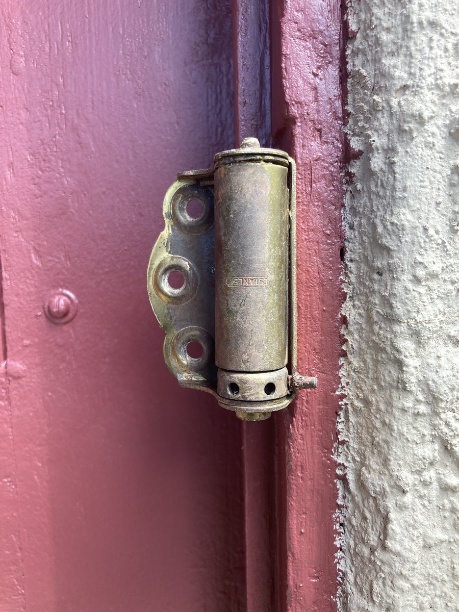 So I had to remove a couple inches from the middle of the door so I could maintain the edge. My entire life is like this.I rehab’d the hardware, changed out the screen, sanded, stained and poly’d the inside and painted the outside. It hung perfectly from its vintage hinges.