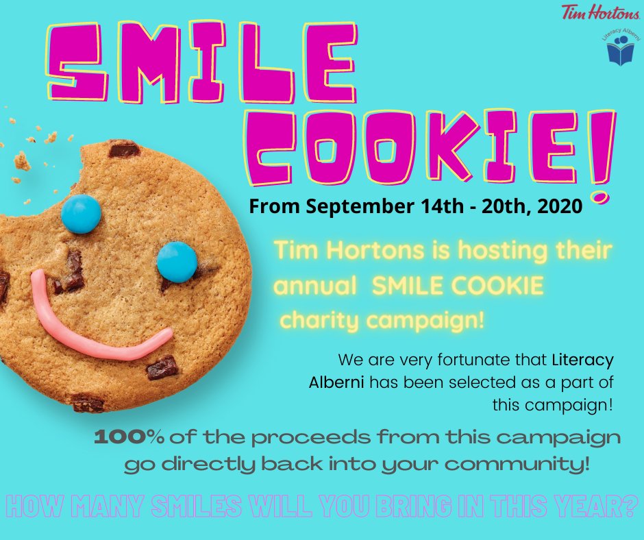 We are very excited to be a part of this campaign!
Make sure you come grab your fix of smiles between September 14th to September 20th!
#SmileCookie #TimHortons