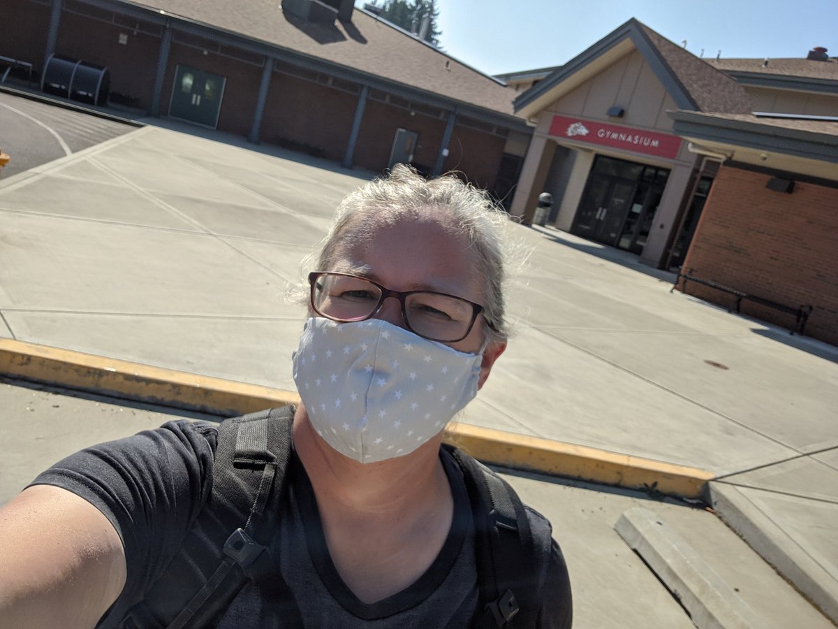TMSHyLo's tweet photo. My 26th first day of school (as a teacher!) is complete! It was oddly quiet! Miss you 🔥🐺 s! See you "in class" tomorrow! #tmspe @TMSFirewolves @TumwaterSDNews https://t.co/nkkdxpmp60