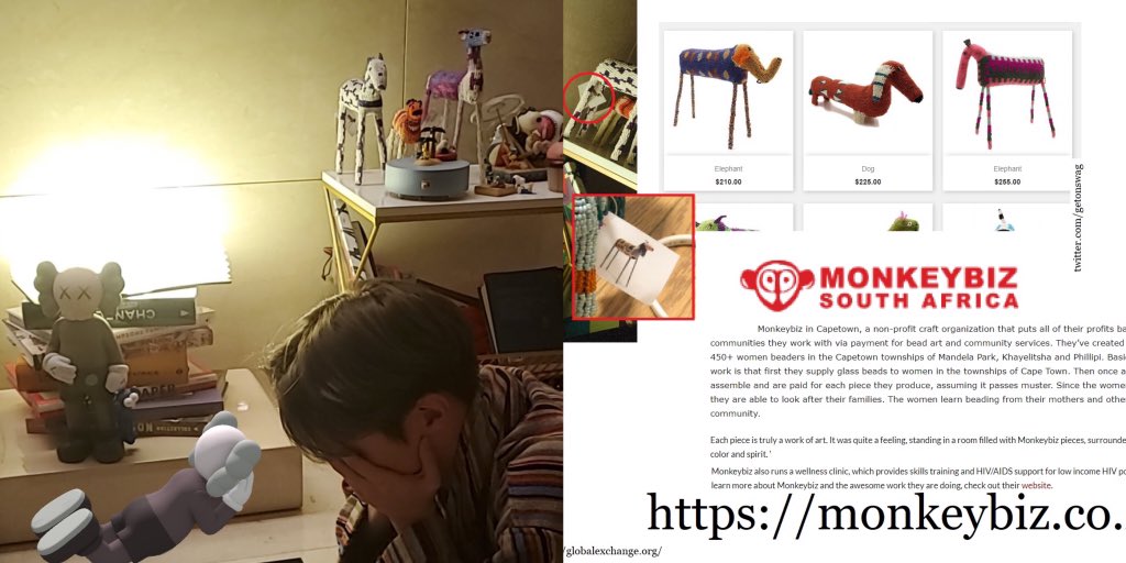 Hoseok bought animal figures decorations which are from Monkeybiz South Africa, a non-profit organisation that helps women in South Africa support their family.